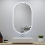 Ocean miroir de salle bain led 45x75cm ovale, arr�t auto 1h + luminosit� r�glable + blanc 6000k