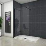 Océan paroi de douche noire 110x200cm en verre securit, paroi de douche à l'italienne + barre de fixation ... Océan paroi de douche noire 110x200cm en verre securit, paroi de douche à l'italienne + barre de fixation ...