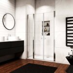 Ocan porte de douche battante 120x187cm en verre anti - calcaire porte battante et un verre fix