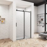 Ocean sanitaire - oc�an porte de douche coulissante 120cm pour niche - verre anticalcaire 8mm, hauteur ...