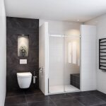 Ocean sanitaire - oc�an porte de douche coulissante 140x195cm en 8mm verre anti - calcaire installation ...