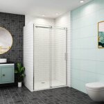 Ocean sanitaire - oc�an porte de douche coulissante 150x195cm porte de douche en 8mm verre anticalcaire ...