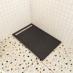 Ocean sanitaire - ocan receveur de douche  poser l. 140 x l. 90cm antidrapant noir anthracite