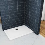Océan receveur de douche l. 140 x l. 90cm extraplat blanc avec le bonde de douche et le siphon Océan receveur de douche l. 140 x l. 90cm extraplat blanc avec le bonde de douche et le siphon