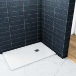 Oc�an receveur de douche 140x90cm rectangulaire extra plat blanc antiderapantavec une grille en inox