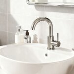 Oc�an robinet lavabo mitigeur salle de bain, 360� rotatif bec / u - forme design courb� classique, acier ...