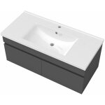 Ocean sanitaire - 100cm ensemble de meubles de salle de bain anthracite avec 2 portes