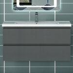 Ocean sanitaire - 100cm ensemble de meubles de salle de bain anthracite avec 2 tiroirs Ocean sanitaire - 100cm ensemble de meubles de salle de bain anthracite avec 2 tiroirs
