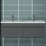 Ocean sanitaire - 120cm ensemble de meubles de salle de bain anthracite avec 2 portes