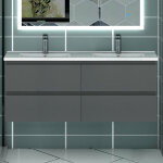 Ocean sanitaire - 120cm ensemble de meubles de salle de bain anthracite avec 2 tiroirs