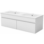 Ocean sanitaire - 120cm meuble 2 vasques blanc avec 2 portes