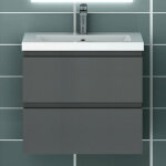 Ocean sanitaire - 60cm ensemble de meubles de salle de bain anthracite avec 2 tiroirs Ocean sanitaire - 60cm ensemble de meubles de salle de bain anthracite avec 2 tiroirs
