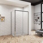 Ocean sanitaire - oc�an cabine de douche 120x70x190 cm - porte coulissante + paroi lat�rale - �tanch�it� ...