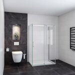 Ocean sanitaire - ocan cabine de douche 160x80x80cm hauteur 195cm en verre 8mm tremp, avec 1 porte ...