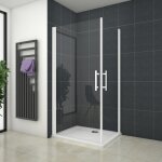 Ocean sanitaire - cabine de douche battante profil blanc, ocan cabine de douche rectangulaire 100x70x185cm ...