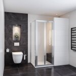 Ocean sanitaire - ocan cabine douche pliante 80x80x185cm porte de douche pliante et paroi latrale