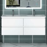 Ocean sanitaire - ocean ensemble de meubles de salle de bain 120cm avec vasque, 4 tiroirs, suspendu, ...