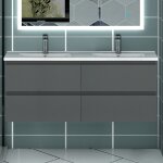 Ocean sanitaire - ocean ensemble de meubles de salle de bain 120cm avec vasque, 4 tiroirs, suspendu, ...