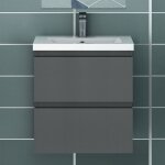 Ocean ensemble de meubles de salle de bain 50cm avec vasque, 2 tiroirs, suspendu, matte