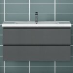 Ocean sanitaire - ocean ensemble de meubles de salle de bain 99cm avec vasque, 2 tiroirs, suspendu, matte ...