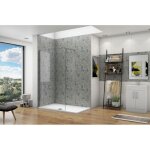 Ocean sanitaire - paroi de douche fixe � l'italienne verre tremp� clair ep. 10mm - 80x200cm - chrom� ...
