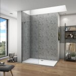 Ocean sanitaire - paroi de douche fixe � l'italienne verre tremp� clair ep. 8mm - 60cm h. 200cm - chrom� ...