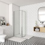 Ocean sanitaire - paroi de douche � l'italienne 50x200cm, paroi fixe murale avec retour pivotant 50x200cm ...