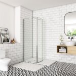 Ocean sanitaire - paroi de douche � l'italienne 70x200cm, paroi fixe murale avec retour pivotant 50x200cm ...