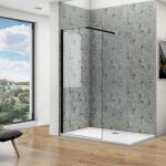 Ocean sanitaire - ocan paroi de douche noire 120x200cm profil noir et 8mm verre anti - calcaire, compris ...