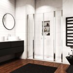 Ocean sanitaire - ocan porte de douche battante 180x197cm en verre anti - calcaire porte battante et ...