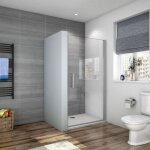 Ocean sanitaire - porte de douche pivotante 100cm verre anti - calcaire, porte de douche hauteur 180cm ...