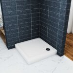 Ocean sanitaire - ocan receveur de douche l. 76 x l. 76cm blanc, carr, extra - plat avec le kit de ...