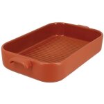 Octave plat a four grille rectangle 840 ml terracotta 26. 5 x 15 cm en gres - menastyl