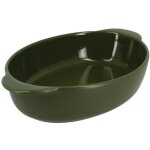 Octave plat a four ovale 950 ml vert 27 x 16. 5 cm en gres - menastyl