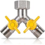 Odipie - distributeur d'eau s�parateur 1 / 2 pouce, vanne de d�rivation en laiton en forme de y, 2 compartimen ...