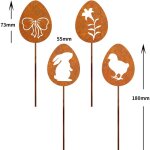 Oeufs de pques rouill dcoration de jardin, patine rouille naturelle, jardin dcoration fleur rtro ...