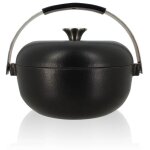 Ogo living - cocotte ronde en fonte avec �mail 24cm noir - ogo - 7930205