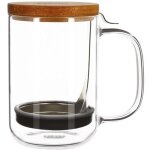 Ogoliving - romeo mug cafe press 450 ml verre + cv en bois Ogoliving - romeo mug cafe press 450 ml verre + cv en bois