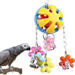 Oiseaux perroquet jouet � m�cher cage � oiseaux de compagnie boule suspendue cloche jouets pour perruche ...