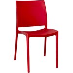 Chaise de salle à manger altea en plastique couleur rouge modèle confort Chaise de salle à manger altea en plastique couleur rouge modèle confort