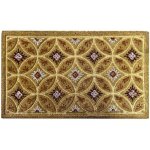 Okaffarefatto - paillasson rectangulaire classique en noix de coco  motif de cercles 45 x 75 cm
