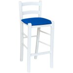 Okaffarefatto - tabouret en bois blanc avec assise en simili cuir bleu, hauteur 67 cm du sol à l'assise ... Okaffarefatto - tabouret en bois blanc avec assise en simili cuir bleu, hauteur 67 cm du sol à l'assise ...