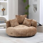 Canap paresseux, fauteuil poire  dossier haut avec trois coussins pour adultes et enfants, 108x108x52 ...