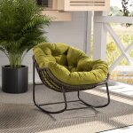 Fauteuil  bascule d'extrieur, chaise longue avec coussin pais, pour l'intrieur et l'extrieur, pour ...