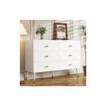 Okwish - commode blanche moderne à 6 tiroirs, buffet avec pieds en métal pour chambre et salon, 120x40x80 ... Okwish - commode blanche moderne à 6 tiroirs, buffet avec pieds en métal pour chambre et salon, 120x40x80 ...