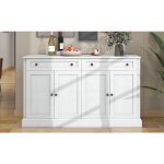 Grand buffet avec 4 portes et 2 tiroirs, buffet moderne pour salle  manger et salon, 150 x 40 x 86 cm ...