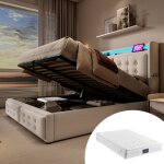 Lit coffre 160 x 200 cm lit adulte 160 x 200 cm avec tête de lit led et fonction de chargement usb c, ... Lit coffre 160 x 200 cm lit adulte 160 x 200 cm avec tête de lit led et fonction de chargement usb c, ...