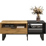 Okwish - table basse carrée, table de salon avec compartiments et tiroirs, pieds en métal, 100x50x40 ... Okwish - table basse carrée, table de salon avec compartiments et tiroirs, pieds en métal, 100x50x40 ...