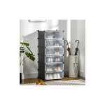 Okwish - tag�re � chaussures, plastique / acier, noir et blanc, 49x36, 5x108 cm