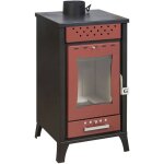 Olga - pole  bois 15 kw 45, 5x48, 5xh91 cm, rouge